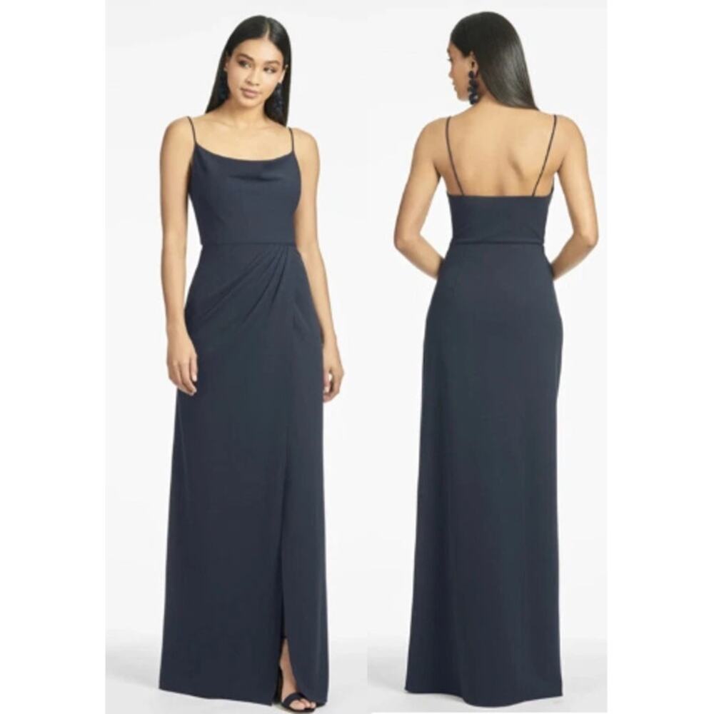 NWT Sachin & Babi Paulina Dress Cowl Neck Gown Navy - Picture 2 of 7